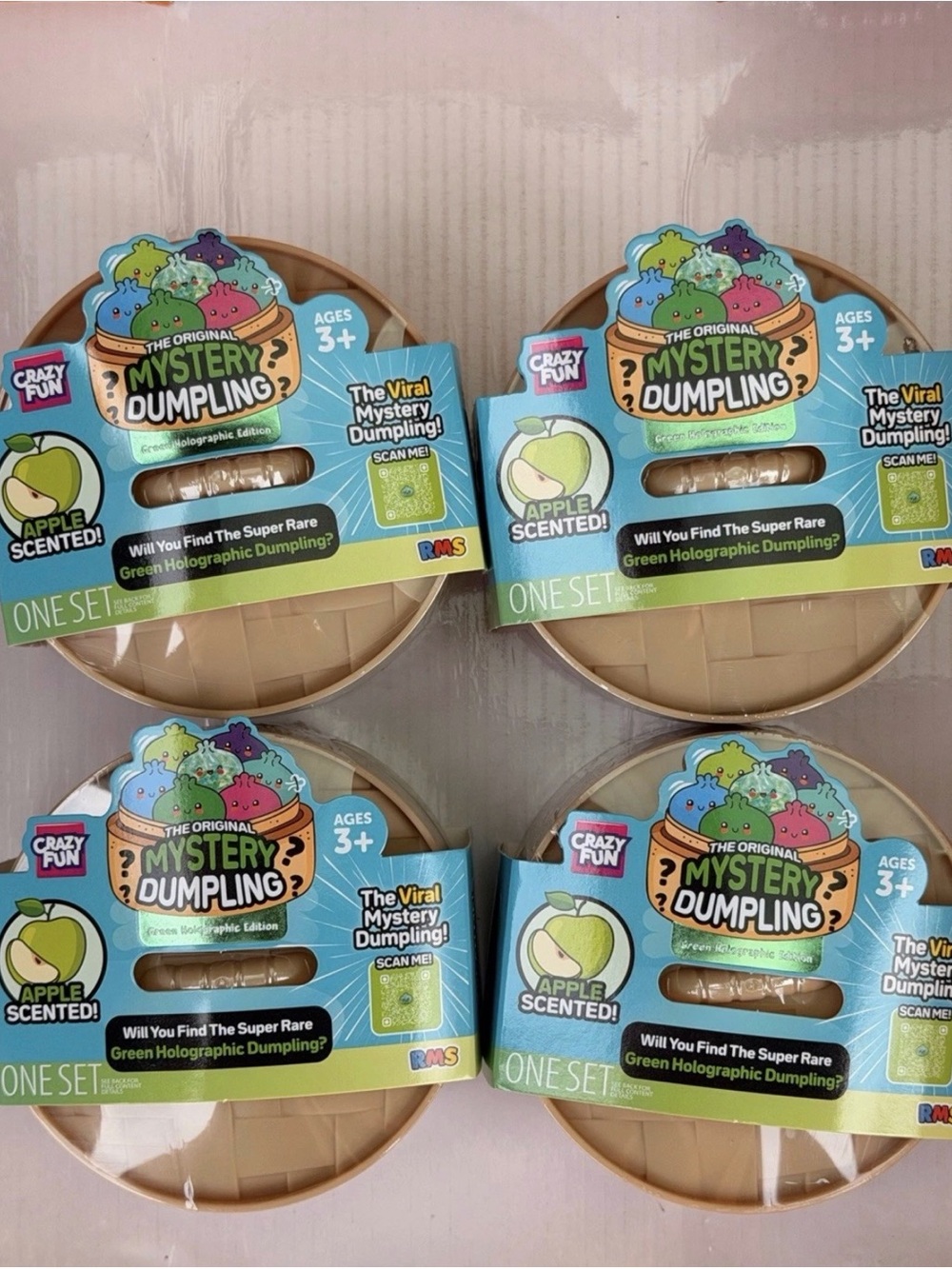 RMS Mystery Dumpling Squishy Green Holographic Edition lot of 4 (SEALED)